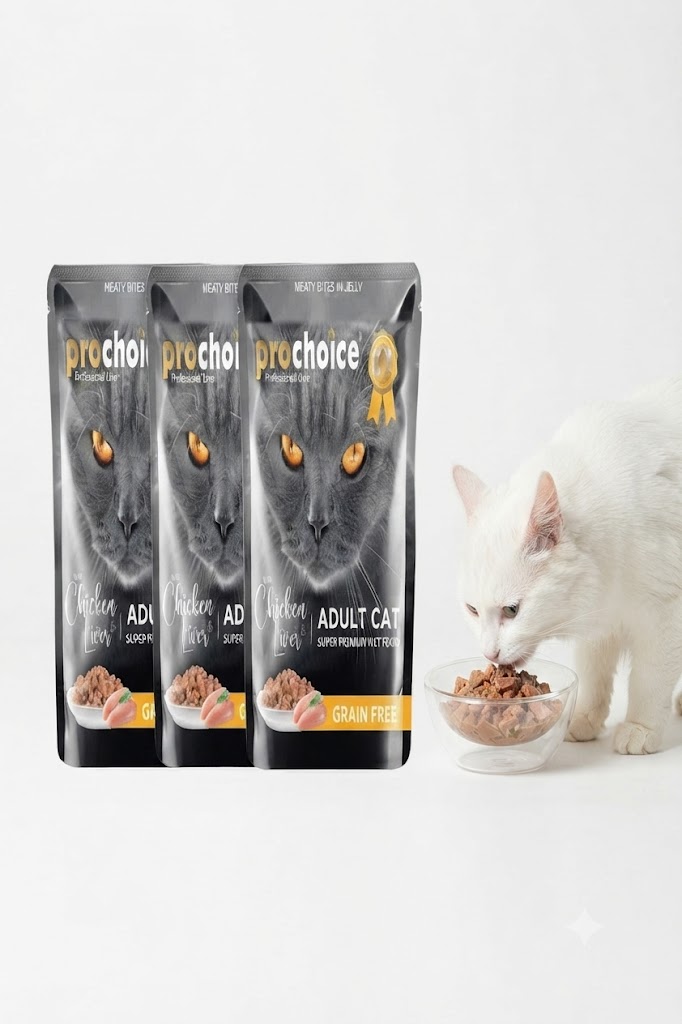 Prochoice Tahılsız Tavuklu ve Ciğerli Yetişkin Kedi Konserve Yaş Mama 85 gr (3'lü Paket) 